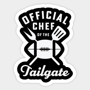 Tailgate Chef Football Tailgating Official Chef of the Tailgate Sticker